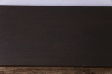 和製アンティーク　朴の木一枚板　明治大正期の古い裁ち板をリメイクしたアイアンテーブル(作業台、鉄脚)