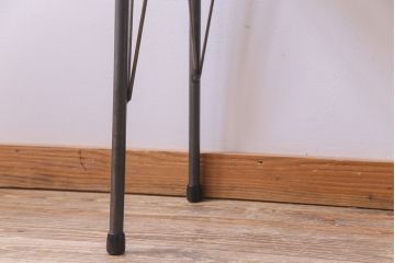アンティーク家具　大正昭和初期　檜一枚板　古材を使った渋い味わいが魅力のアイアンテーブル(鉄脚、作業台、コンソールテーブル)