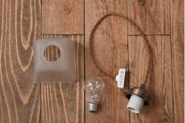 和製アンティーク　麻の葉模様のレトロなガラスシェード(天井照明、ペンダントライト)