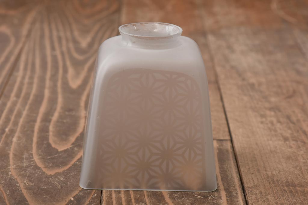 和製アンティーク　麻の葉模様のレトロなガラスシェード(天井照明、ペンダントライト)