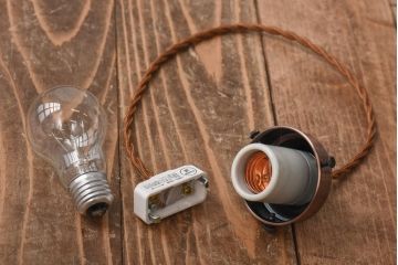 和製アンティーク　麻の葉模様のレトロなガラスシェード(天井照明、ペンダントライト)