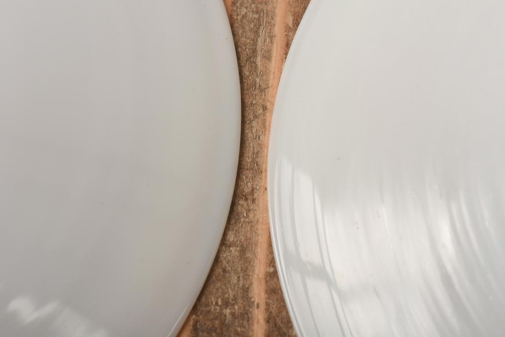 昭和レトロ　戦前　昔懐かしいデザインの平笠照明(吊り下げ照明、ペンダントライト)2個セット(3)