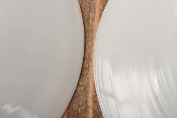 昭和レトロ　戦前　昔懐かしいデザインの平笠照明(吊り下げ照明、ペンダントライト)2個セット(3)