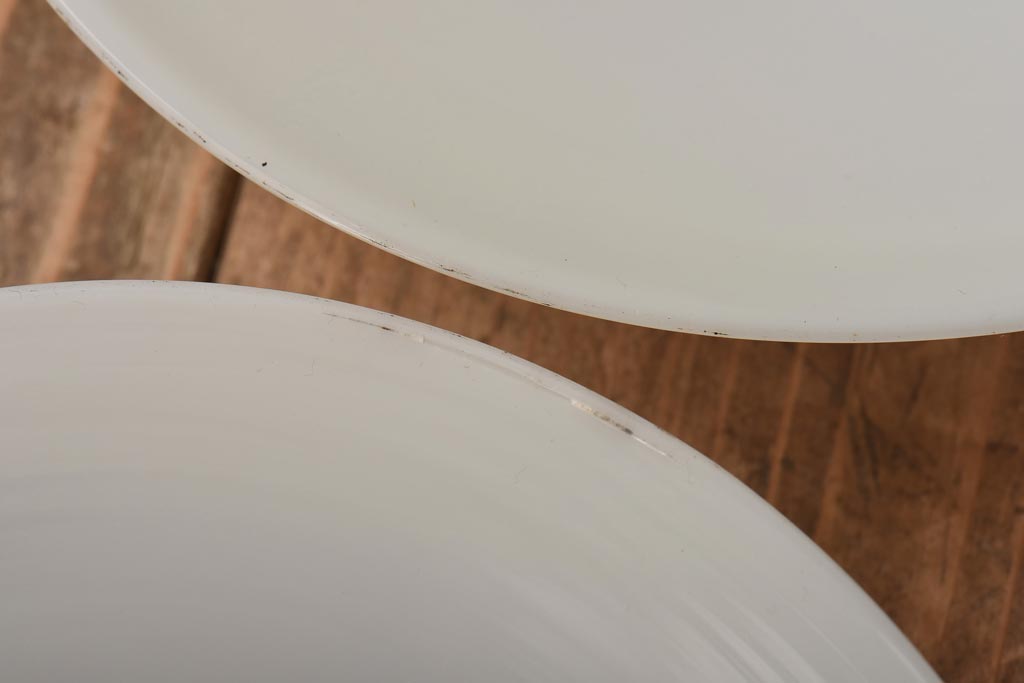 昭和レトロ　戦前　昔懐かしいデザインの平笠照明(吊り下げ照明、ペンダントライト)2個セット(3)