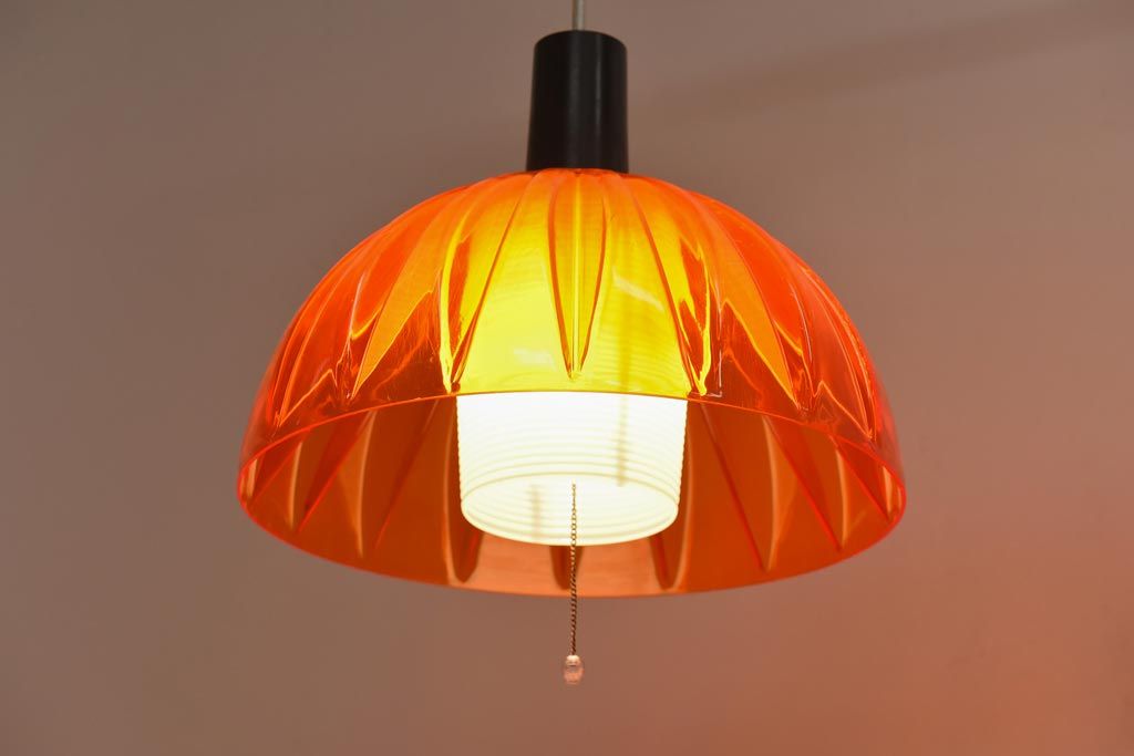 オレンジ色六角形シーリングライト ペンダントライト昭和レトロ 松下電工ナショナル ナショナル レトロペンダントライト オレンジ – store by roovice