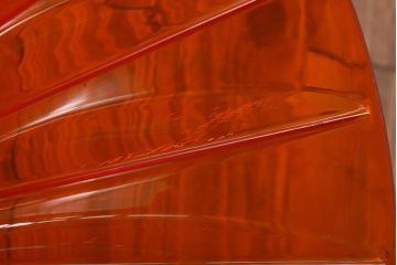 昭和レトロ　ナショナル(National、松下電工)　オレンジ色が鮮やかなペンダントライト(天井照明、吊り下げ照明)