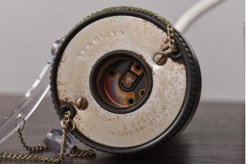 昭和レトロ　ナショナル(National、松下電工)　オレンジ色が鮮やかなペンダントライト(天井照明、吊り下げ照明)