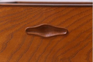 アンティーク雑貨　昭和初期　高級品!　桑材　共箱付き　美しい杢目の角火鉢一対(箱火鉢、手あぶり)