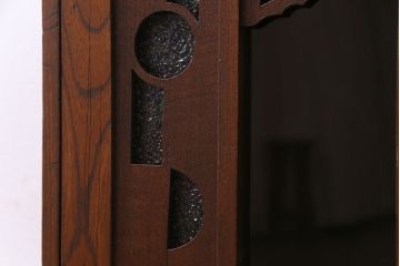 アンティーク家具　大正ロマン　栓材　幾何学模様がモダンな本箱(ブックケース、収納棚)