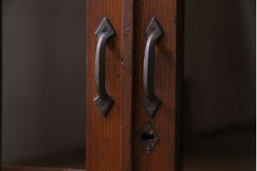 アンティーク家具　大正ロマン　栓材　幾何学模様がモダンな本箱(ブックケース、収納棚)