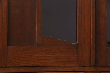 アンティーク家具　大正ロマン　栓材　幾何学模様がモダンな本箱(ブックケース、収納棚)