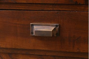 アンティーク家具　大正ロマン　栓材　幾何学模様がモダンな本箱(ブックケース、収納棚)