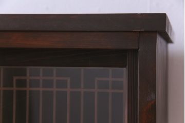 ラフジュ工房オリジナル　組子　書院戸をリメイクしたガラス戸棚(収納棚、サイドボード)