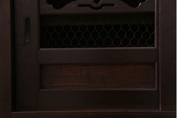 アンティーク家具　和製アンティーク　明治大正期　前面ケヤキ・ヒノキ　堂々とした佇まいが魅力の水屋箪笥サイドボード(収納棚、戸棚、食器棚)