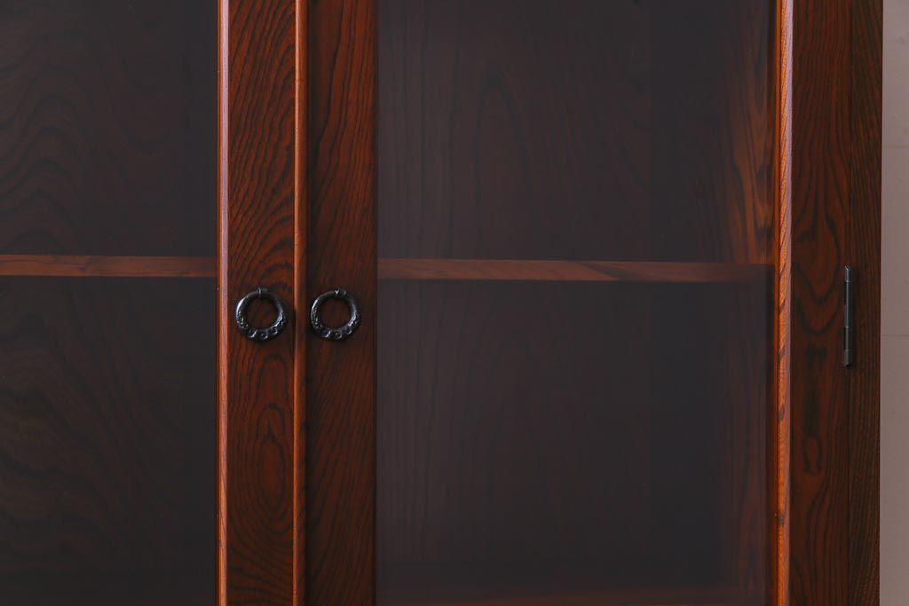 中古　岩谷堂箪笥　233　拭き漆塗りが上品なキャビネット(書棚、本箱)(定価約45万円)