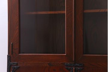 中古　岩谷堂箪笥　233　拭き漆塗りが上品なキャビネット(書棚、本箱)(定価約45万円)