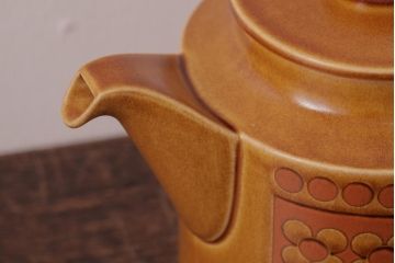アンティーク雑貨　イギリスビンテージ　HORNSEA(ホーンジー)　Saffron(サフラン)　レトロな花柄がかわいらしいティーポット