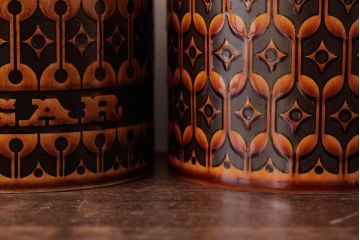 アンティーク雑貨　イギリスビンテージ　HORNSEA(ホーンジー)　HEIRLOOM(エアルーム) キャニスター3点セット(ジャー)