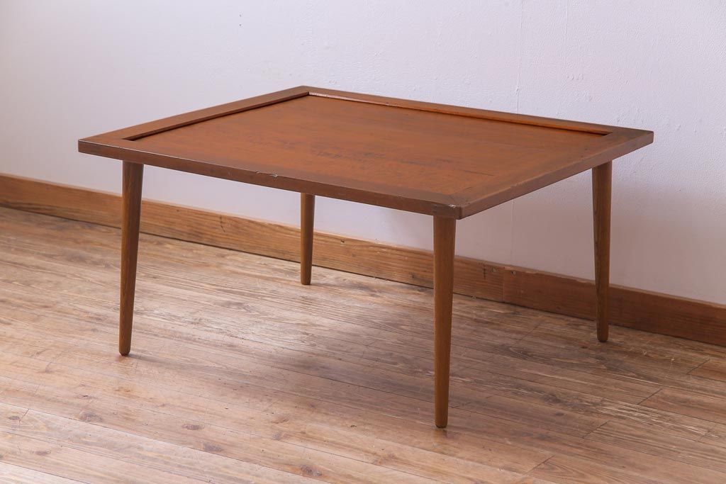 リメイク家具　味わいのある天板を使ったセンターテーブル(サイドテーブル、テーブル)