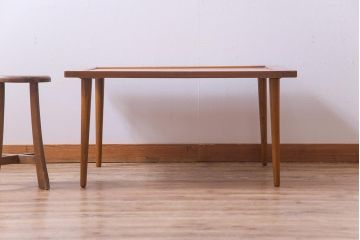 リメイク家具　味わいのある天板を使ったセンターテーブル(サイドテーブル、テーブル)