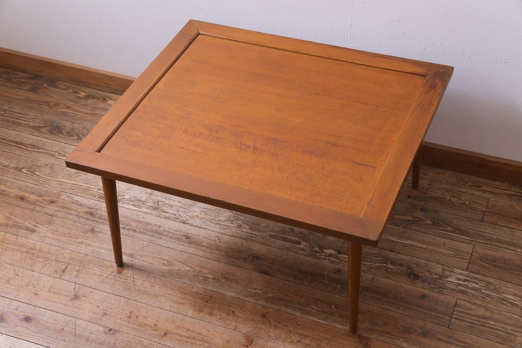 リメイク家具　味わいのある天板を使ったセンターテーブル(サイドテーブル、テーブル)