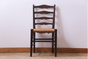 中古　松本民芸家具　ラダーバックチェア(ラッシチェア、椅子)(定価約11万円)