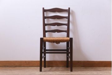 中古　松本民芸家具　ラダーバックチェア(ラッシチェア、椅子)(定価約11万円)(1)