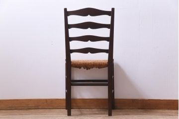 中古　松本民芸家具　ラダーバックチェア(ラッシチェア、椅子)(定価約11万円)(1)