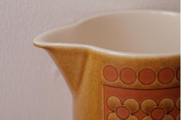アンティーク雑貨　イギリスビンテージ　HORNSEA(ホーンジー)　SAFFRON(サフラン)　レトロな花柄がかわいらしいクリーマー