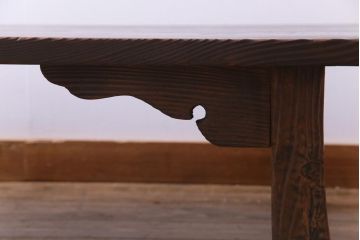 昭和初期　高級杉材　浮造り仕上げの民芸座卓(ローテーブル、センターテーブル)