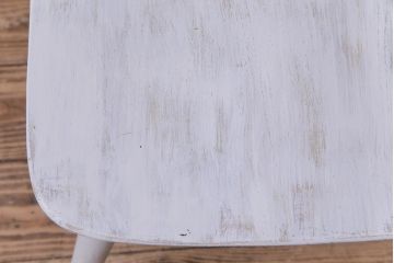 イギリスビンテージ　ペイント家具　ERCOL(アーコール)　アイボリーカラーが愛らしいフープバックチェア(椅子、ダイニングチェア)