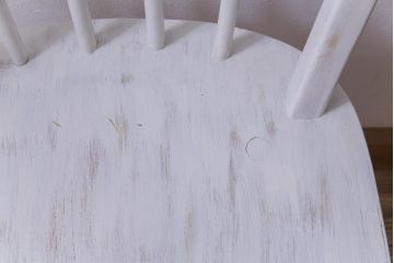イギリスビンテージ　ペイント家具　ERCOL(アーコール)　アイボリーカラーが愛らしいフープバックチェア(椅子、ダイニングチェア)