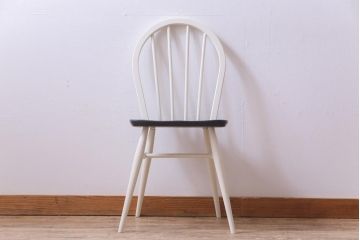 イギリスビンテージ　ペイント家具　ERCOL(アーコール)　バイカラーがお洒落なフープバックチェア(椅子、ダイニングチェア)
