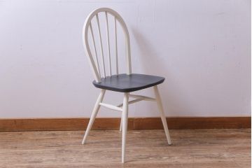 イギリスビンテージ　ペイント家具　ERCOL(アーコール)　バイカラーがお洒落なフープバックチェア(椅子、ダイニングチェア)