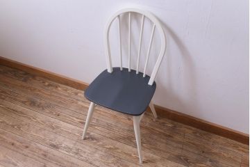 イギリスビンテージ　ペイント家具　ERCOL(アーコール)　バイカラーがお洒落なフープバックチェア(椅子、ダイニングチェア)