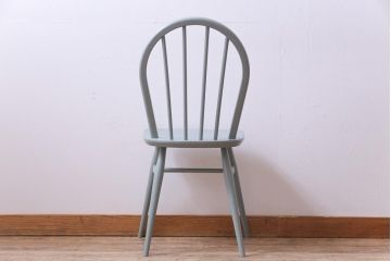 イギリスビンテージ　ペイント家具　ERCOL(アーコール)　爽やかなカラーが魅力のフープバックチェア(椅子、ダイニングチェア)