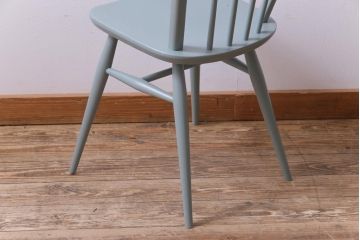 イギリスビンテージ　ペイント家具　ERCOL(アーコール)　爽やかなカラーが魅力のフープバックチェア(椅子、ダイニングチェア)