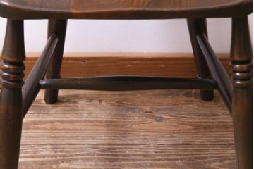 ヴィンテージ家具　イギリスビンテージ　美しい背もたれが魅力的なホイールバックチェア(ウィンザーチェア、ダイニングチェア、ウインザーチェア)