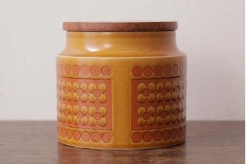 アンティーク雑貨　イギリスビンテージ　HORNSEA(ホーンジー)　SAFFRON(サフラン)シリーズ　キャニスター・小(保存容器、ジャー)