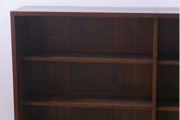 レトロ家具　和製アンティーク　ガラスのゆらぎが味わい深いレトロな戸棚(収納棚、飾り棚)