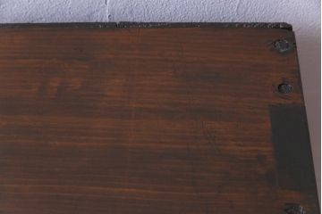 レトロ家具　和製アンティーク　ガラスのゆらぎが味わい深いレトロな戸棚(収納棚、飾り棚)