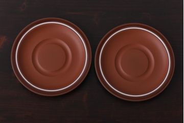 イギリスビンテージ　Hornsea(ホーンジー)　SIENNA(シエナ)　トリオ2客セット(カップ&ソーサー、プレート)(2)