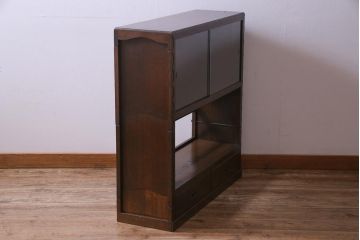 アンティーク家具　和製アンティーク　山葉製(ヤマハ、日本楽器)　希少なスタッキングブックケース(本棚、収納棚)