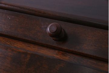 ビンテージ　松本民芸家具　ころんとしたボールフットが目を惹くライティングビューロー(簿記机、在宅ワーク、在宅用デスク)