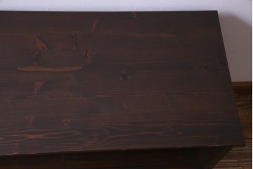 アンティーク家具　和製アンティーク　扉無しが使いやすい鉄脚ローボード(収納棚、オープンラック)
