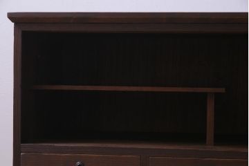 アンティーク家具　和製アンティーク　扉無しが使いやすい鉄脚ローボード(収納棚、オープンラック)