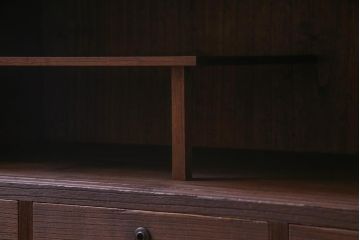 アンティーク家具　和製アンティーク　扉無しが使いやすい鉄脚ローボード(収納棚、オープンラック)