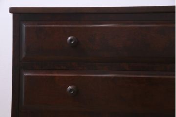 中古　北海道民芸家具　リメイク　シックな雰囲気漂うローチェスト(引き出し、テレビボード)