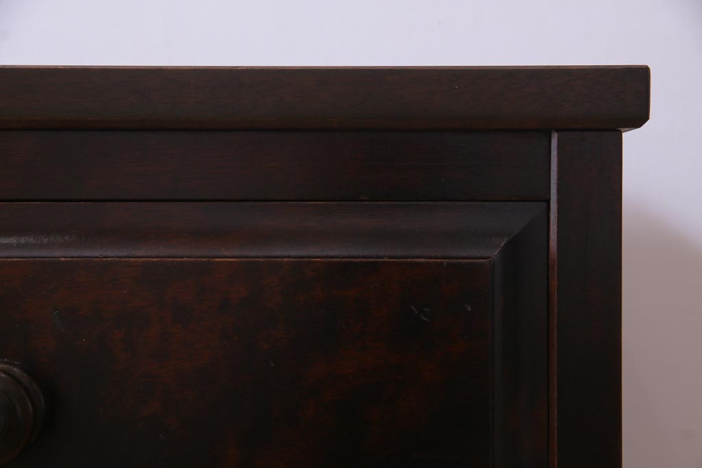 中古　北海道民芸家具　リメイク　シックな雰囲気漂うローチェスト(引き出し、テレビボード)