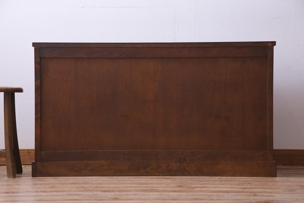 中古　北海道民芸家具　リメイク　シックな雰囲気漂うローチェスト(引き出し、テレビボード)